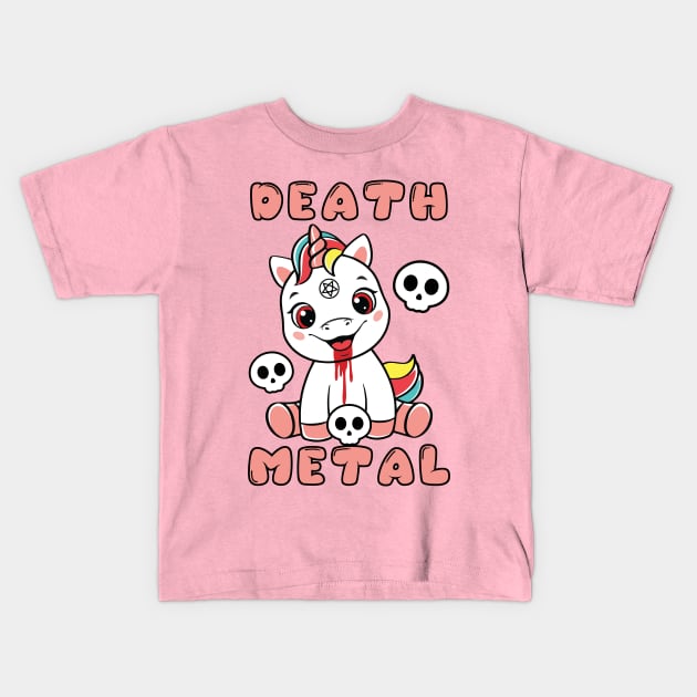 Death Metal Unicorn (Br00tal Version) Kids T-Shirt by lilmousepunk